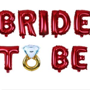 Bride to be foil balloon banner Includes  foil  letter balloons to spell out  bride to be, ribbon string to hang the banner, easy to inflate, size of a letter 16' *the colour of the product may slightly vary from the actual product.