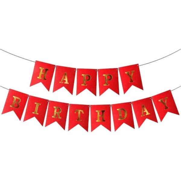 paper birthday banner red