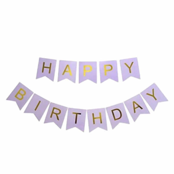 light purple paper letter birthday banner