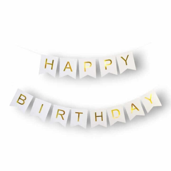 paper birthday letter banner white