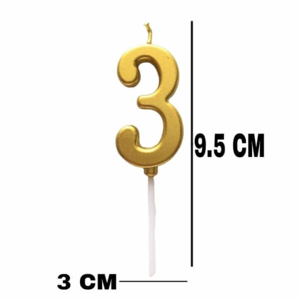 metallic gold number candle