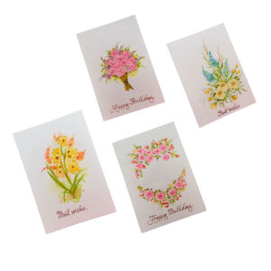 Watercolor painting birthday cards and best wishes cards'