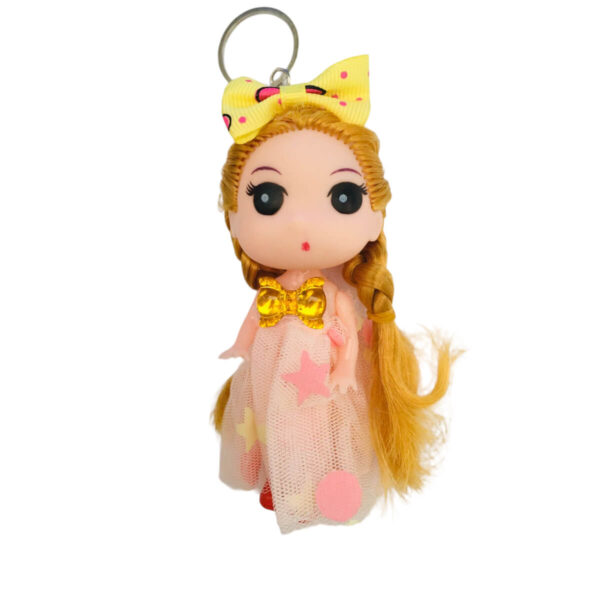 Doll key tag yellow dress