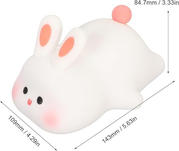 Kids Night Light | Bunny Night Lights | Kawaii Bunny Lamp Battery Operated Night Light |Silicone USB Rechargeable - Image 2