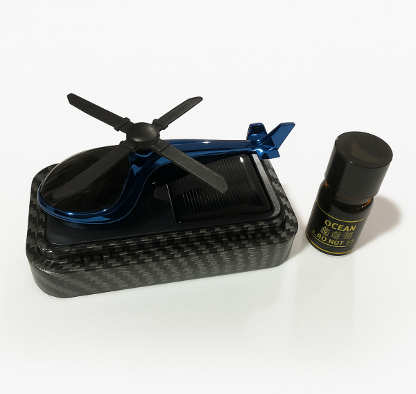 Solar-Powered Helicopter Car Dashboard Ornament & Air Freshener