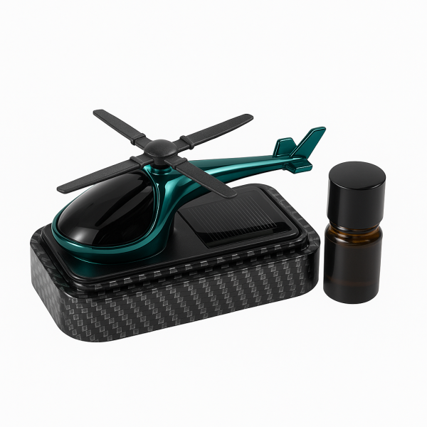 Solar-Powered Helicopter Car Dashboard Ornament & Air Freshener