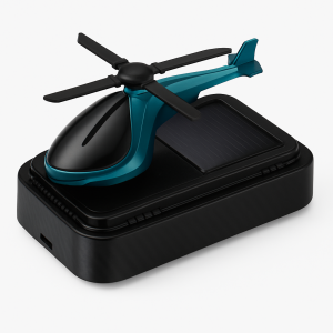 Solar-Powered Helicopter Car Dashboard Ornament & Air Freshener