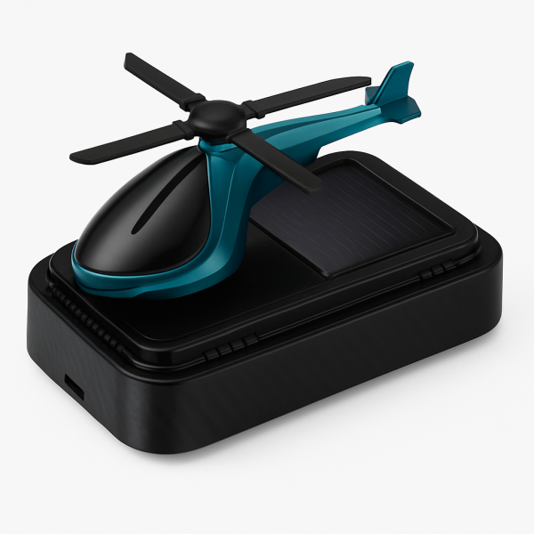 Solar-Powered Helicopter Car Dashboard Ornament & Air Freshener