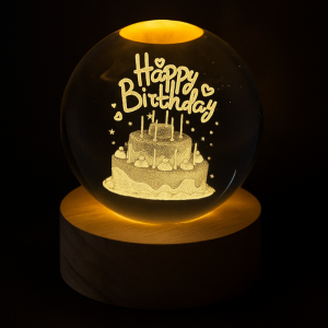 happy Birthday 3D crystal ball