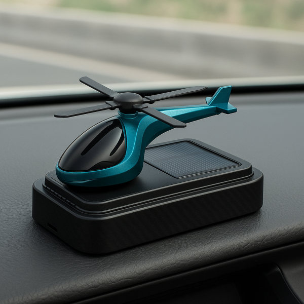 Solar-Powered Helicopter Car Dashboard Ornament & Air Freshener