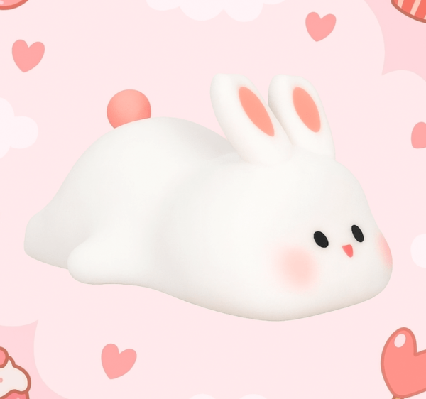 Bunny Night Lights | Cute Bunny Lamp |Silicone USB Rechargeable | Kids Night Light