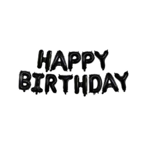 foil birthday banner black