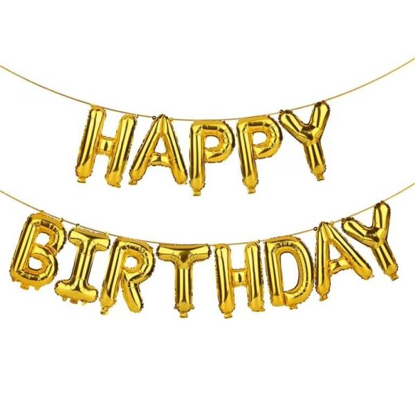 birthday banner gold