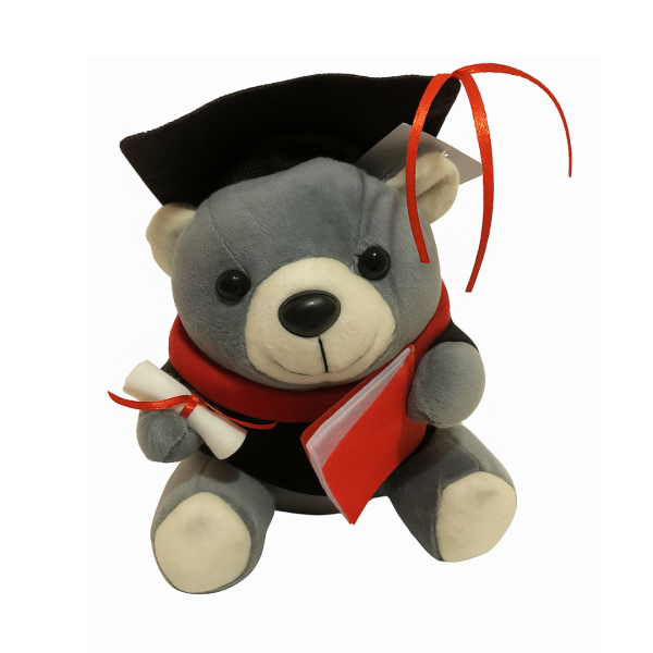 gray graduation teddy bear