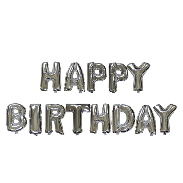 birthday banner silver