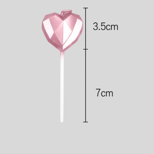 heart candle size pink