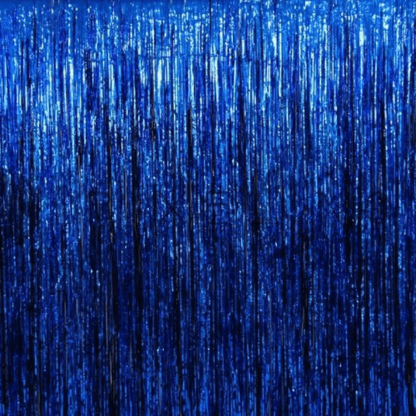 blue foil curtain