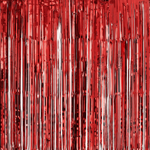 red foil curtain