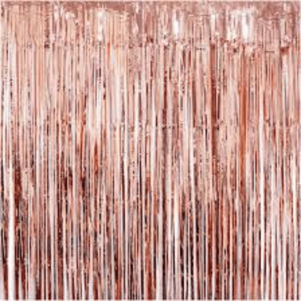 rose gold foil curtain