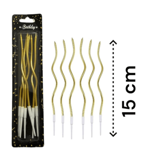 Twisted Metallic Birthday Candles | Swirly Candles - Image 2