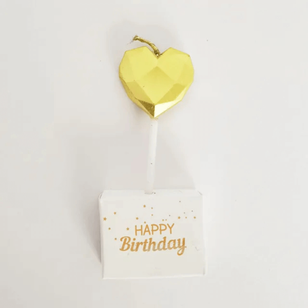 metallic gold heart candle