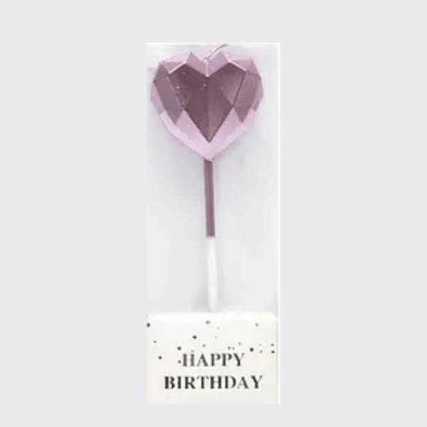 metallic rose gold heart candle